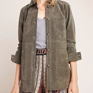 Anthropologie Suede Shirt Jacket